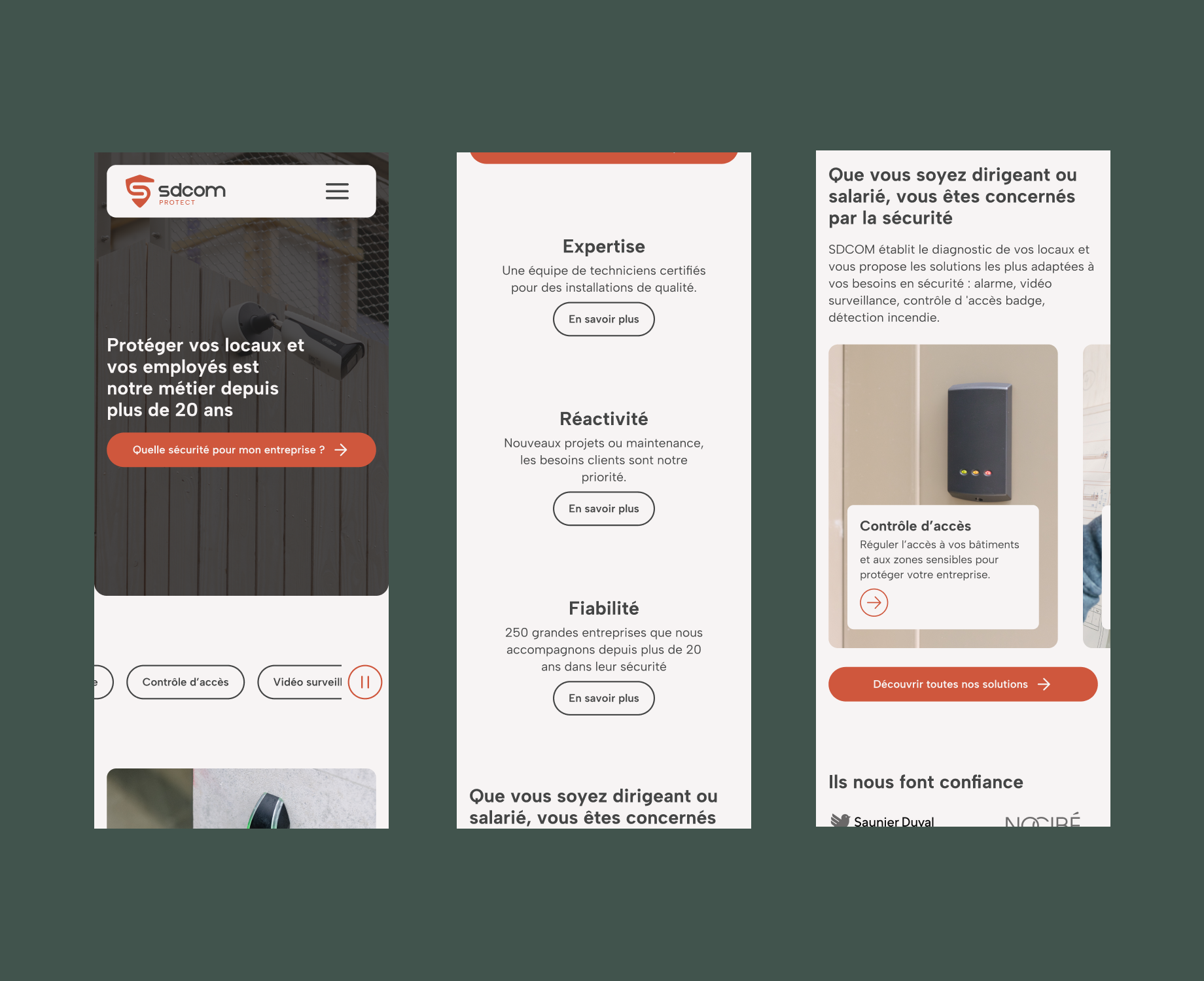Version mobile du site Sdcom